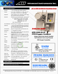 Thumbnail of document Manual - GPR-1500 Oxygen Analyzer